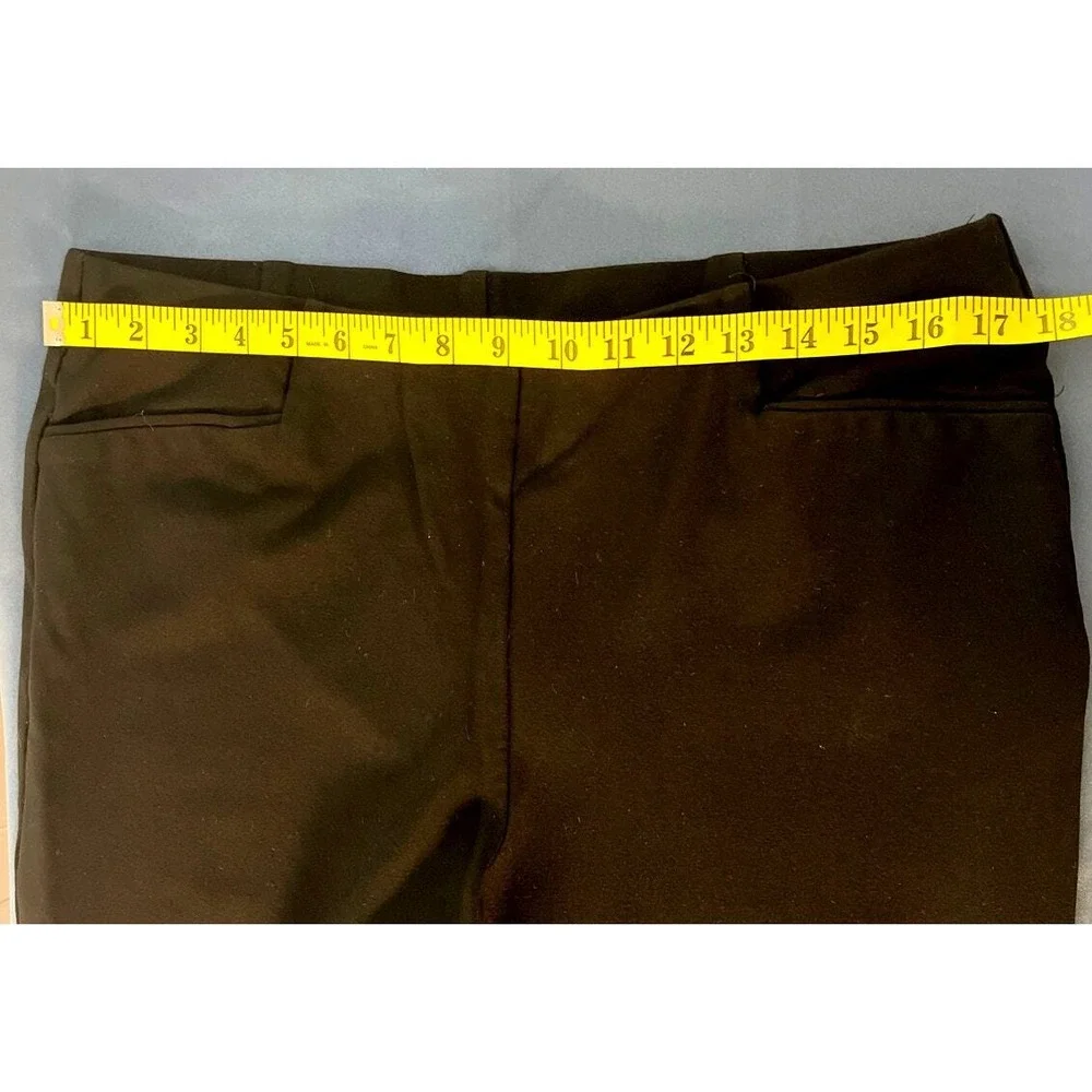 Investment Soft Black Pull On Dress Pants Womens Large‎  Straight Leg Ponte